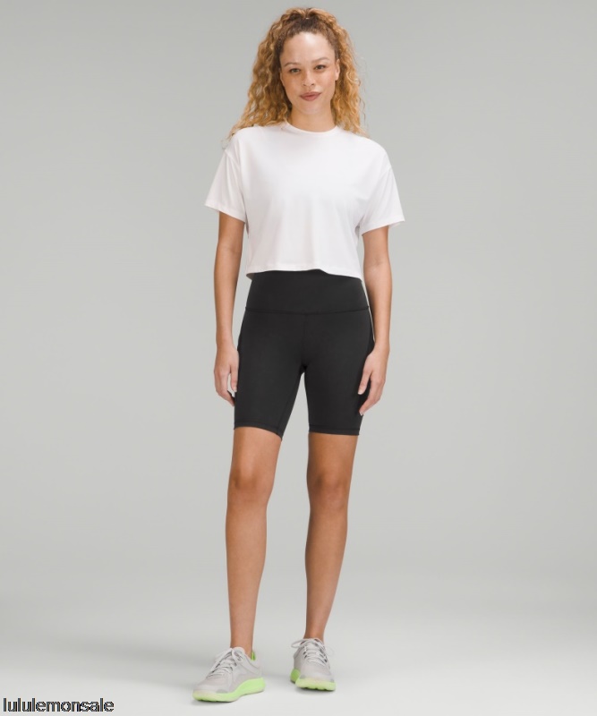 Lululemon Damen DELULU333 | Wunder Zug Hoch Sitzend Short Mit Taschen 8 Schwarz